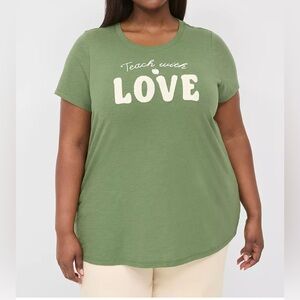 Lane Bryant chenille Teach With Love graphic tee, size 22/24